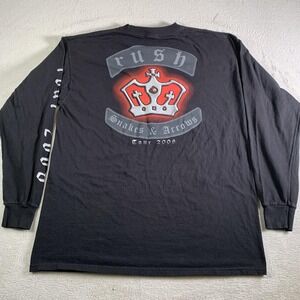 Rush Snakes & Arrows Tour 2008 Rock Shirt Mens XL Black Long Sleeve M&O Knits